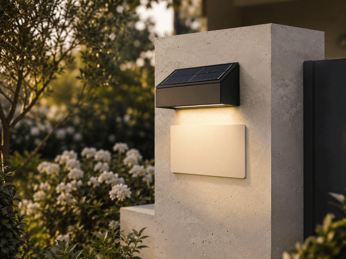 Solar House Number Light in an outdoor solar lighting setting